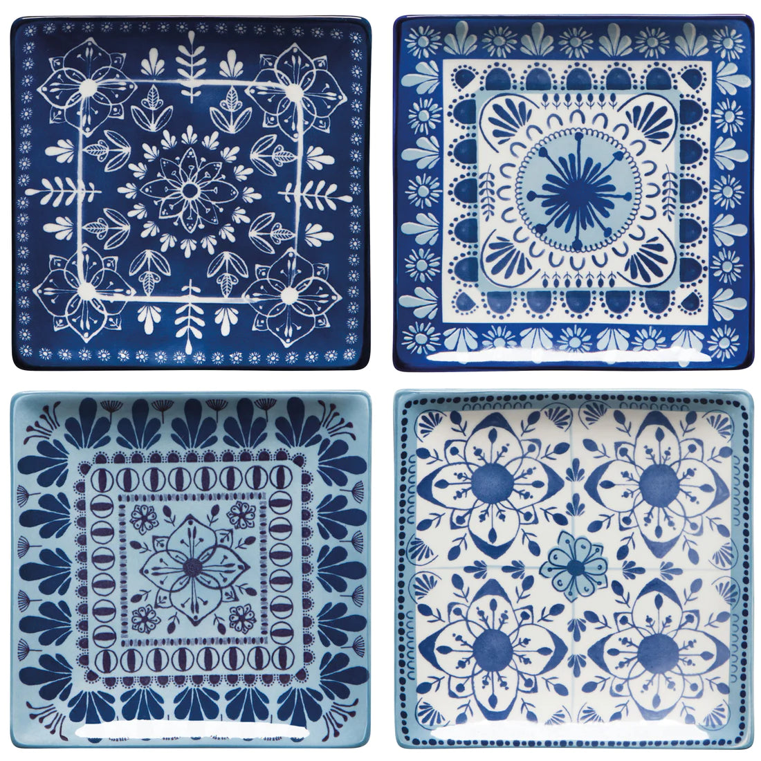 Porto Stamped Appetizer Plates - Set of 4
