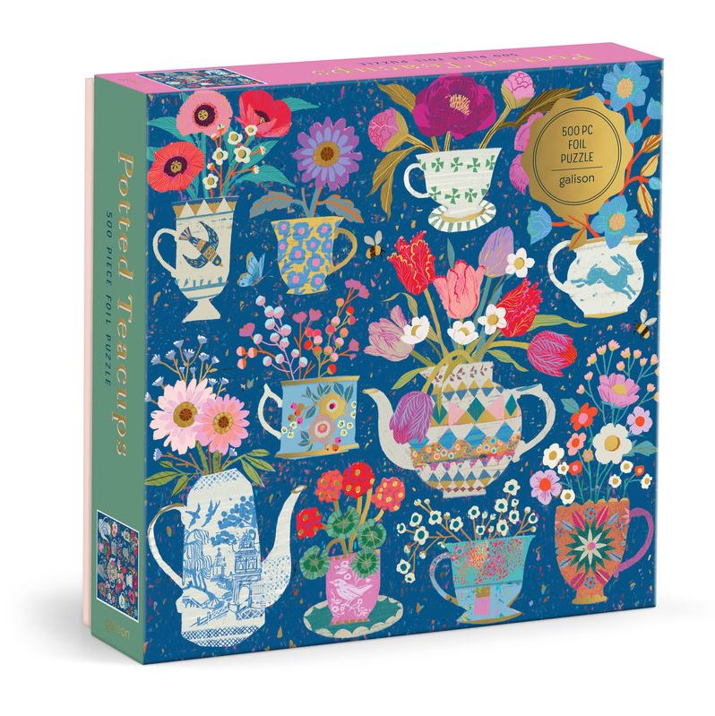 Potted Teacups 500 Piece Foil Puzzle