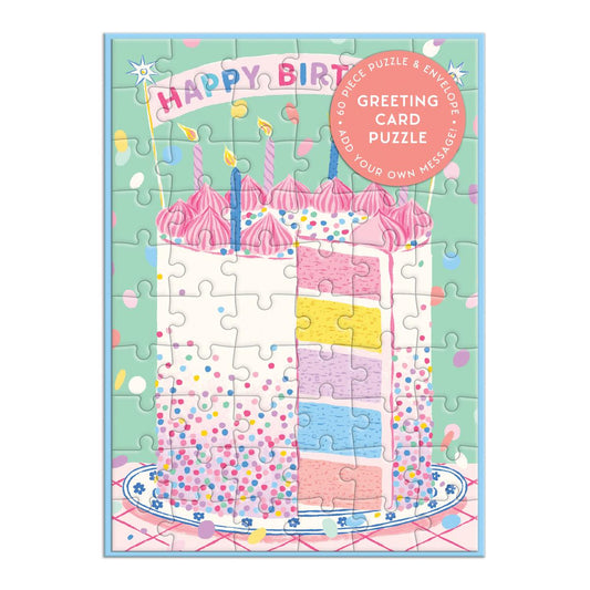 Greeting Card Puzzle - Confetti Birthday Cake