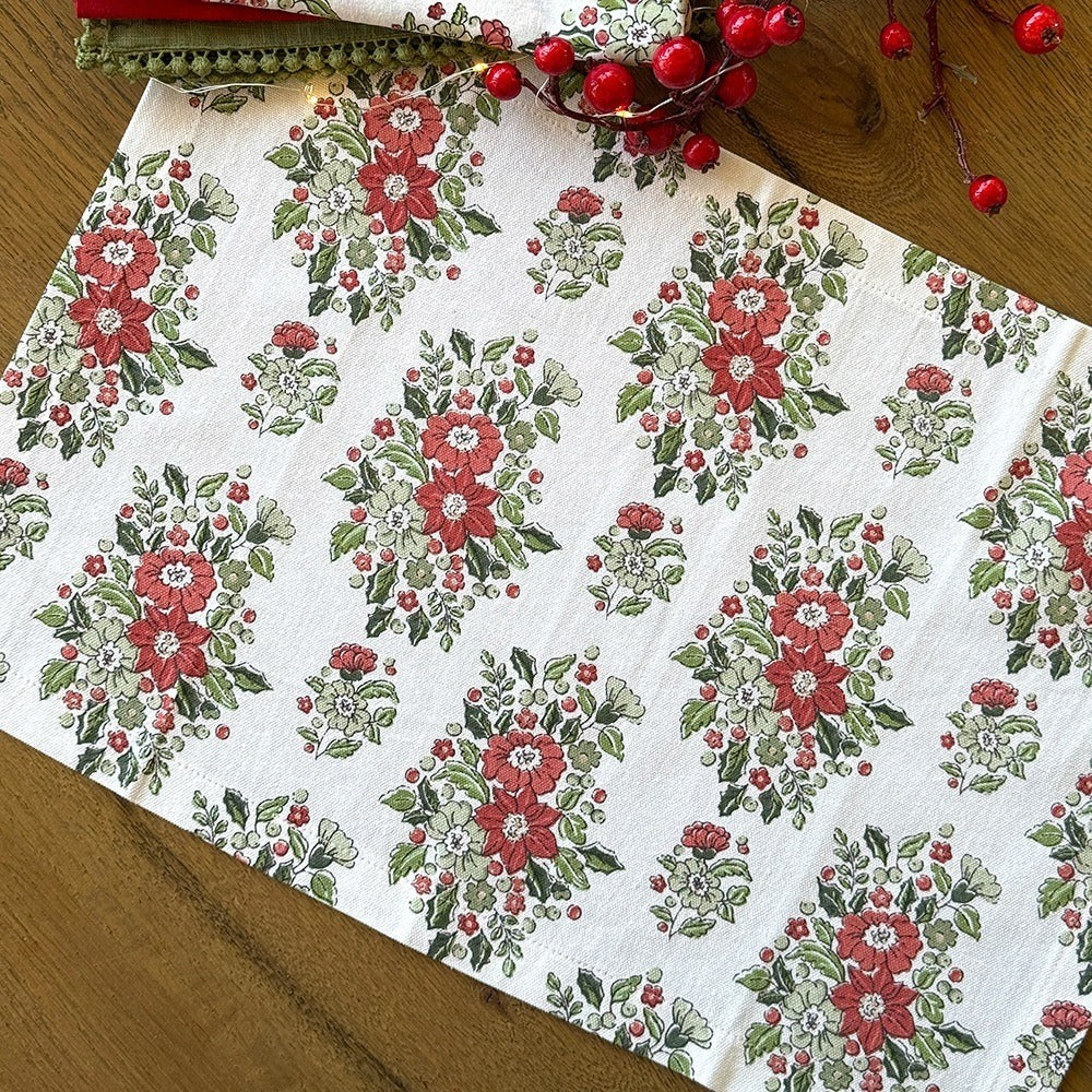 Winter Cotton Woven Placemats Set/4