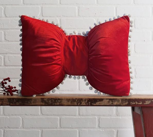 Velvet Bow Shaped Cushion