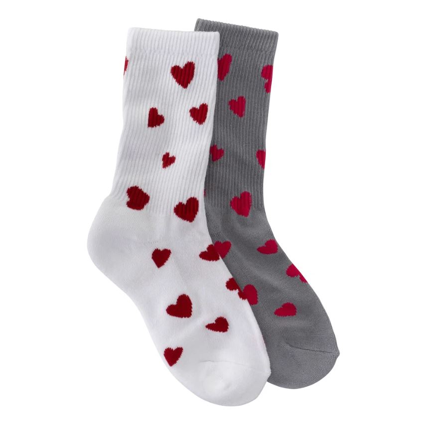 Rib Heart Short Socks