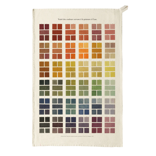 Organic Cotton Tea Towel - Watercolour Swatches