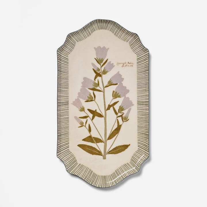 Enamel Shaped Edge Tray - Campanula Bellflower