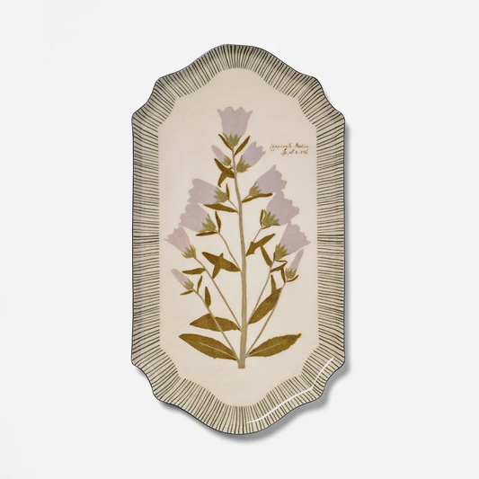Enamel Shaped Edge Tray - Campanula Bellflower
