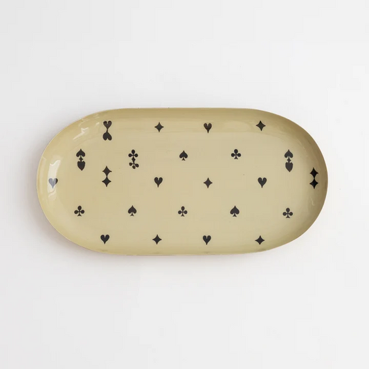 Printed Oval Enamel Tray - House of Suits