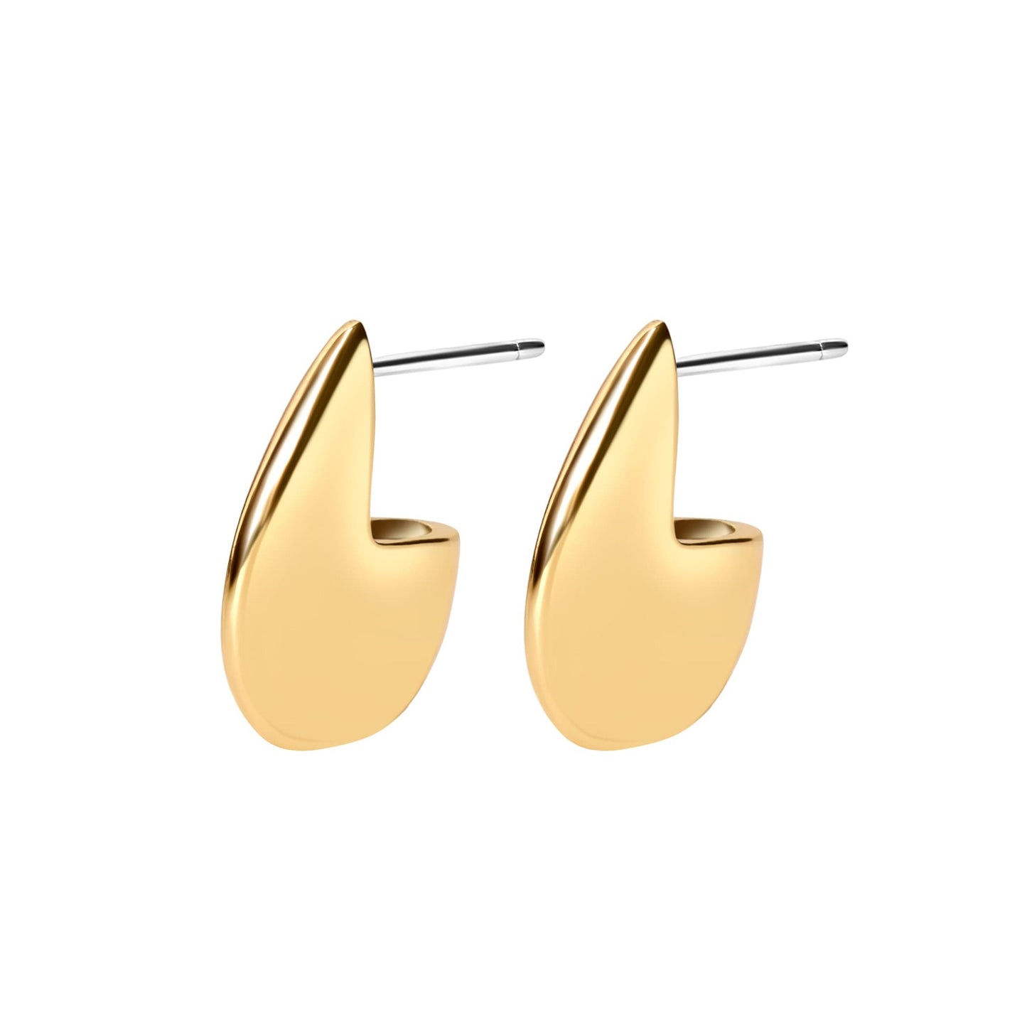 Rue Flat Teardrop Stud Earrings