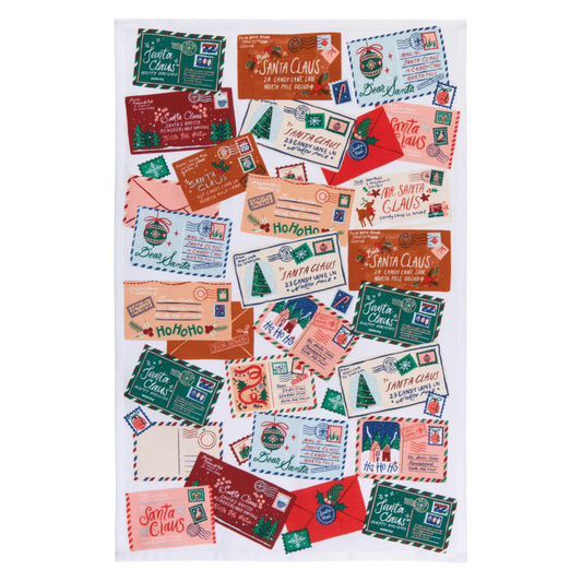 Santa Mail Printed Tea Towel