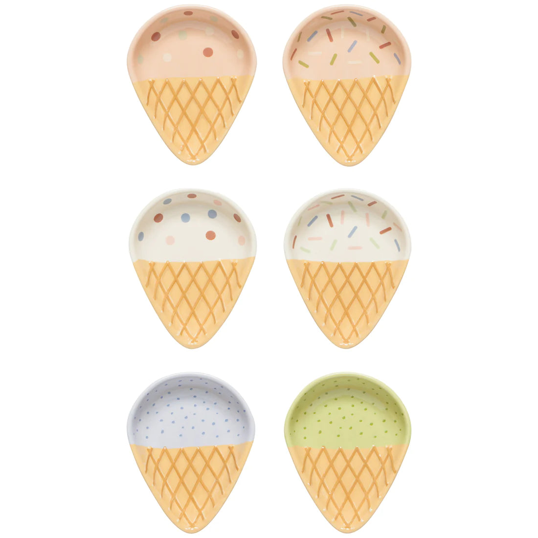 Ice Cream Cone Pinch Bowl Set of 6