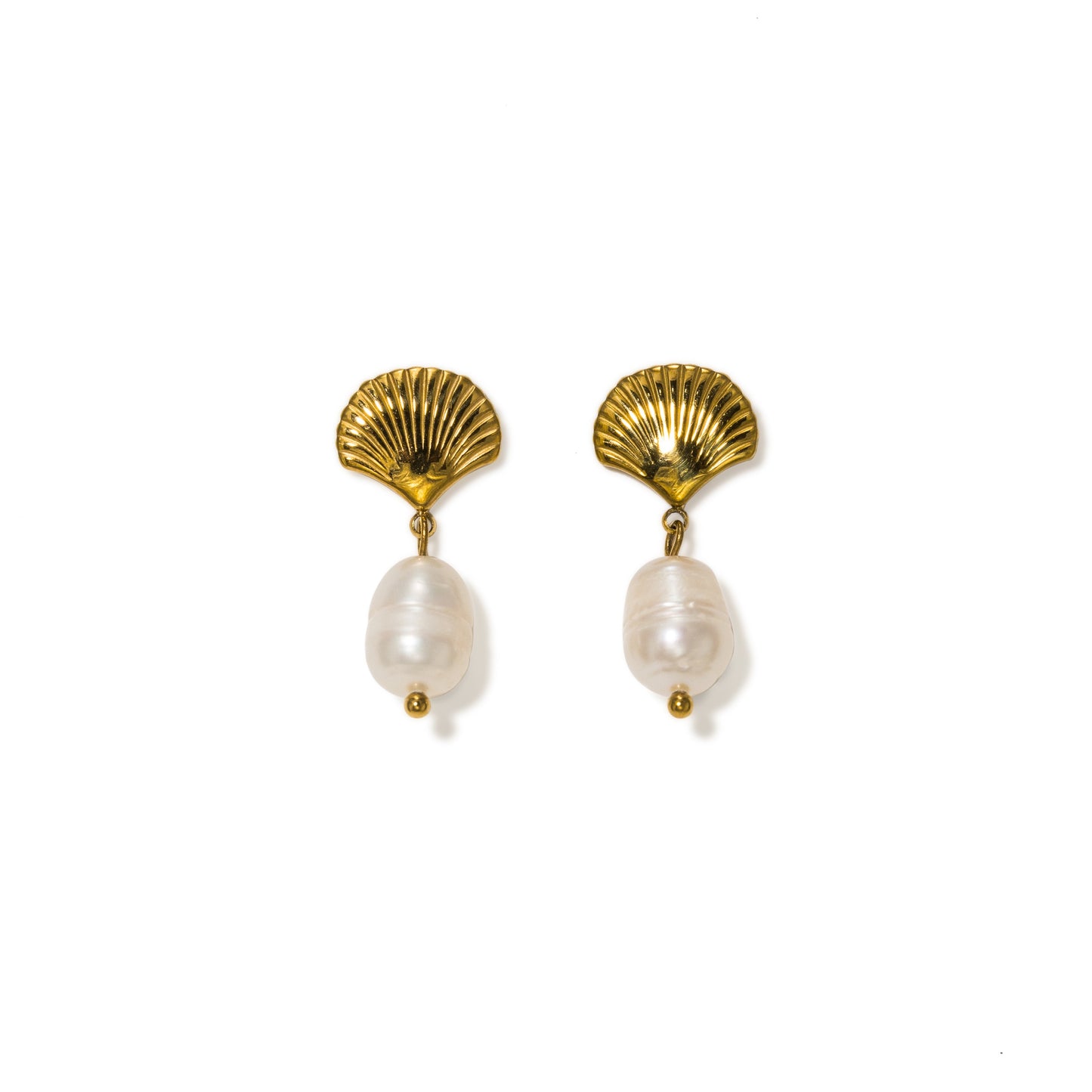 Shell & Pearl Drop Earrings
