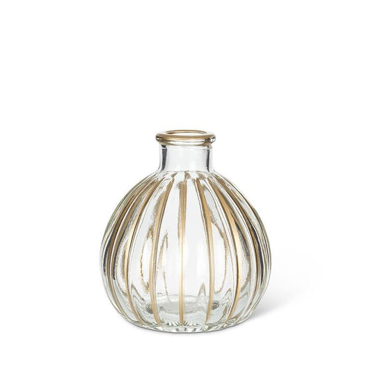 Small Ribbed Bud Vase Gold
