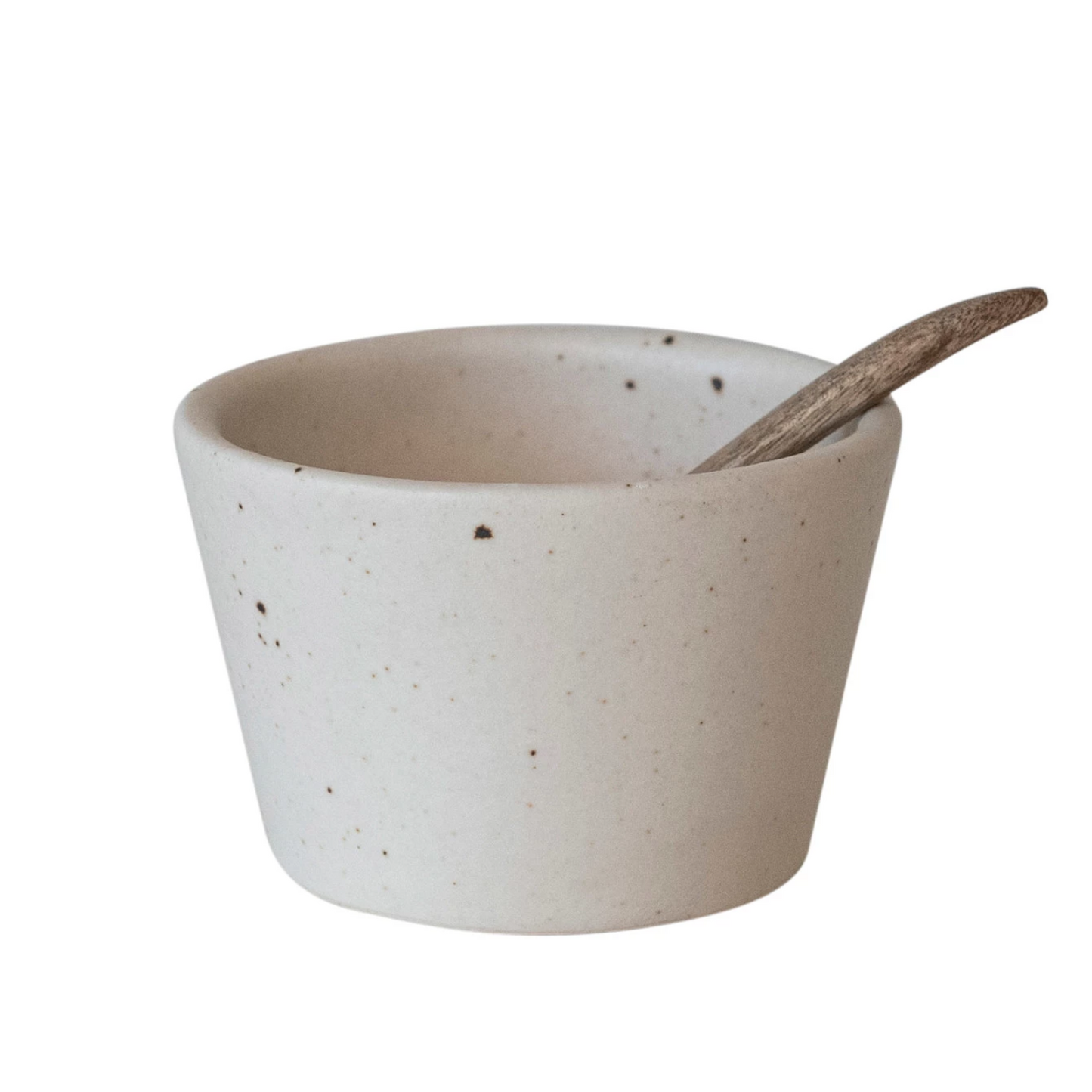 Stoneware Bowl with Mango Wood Spoon