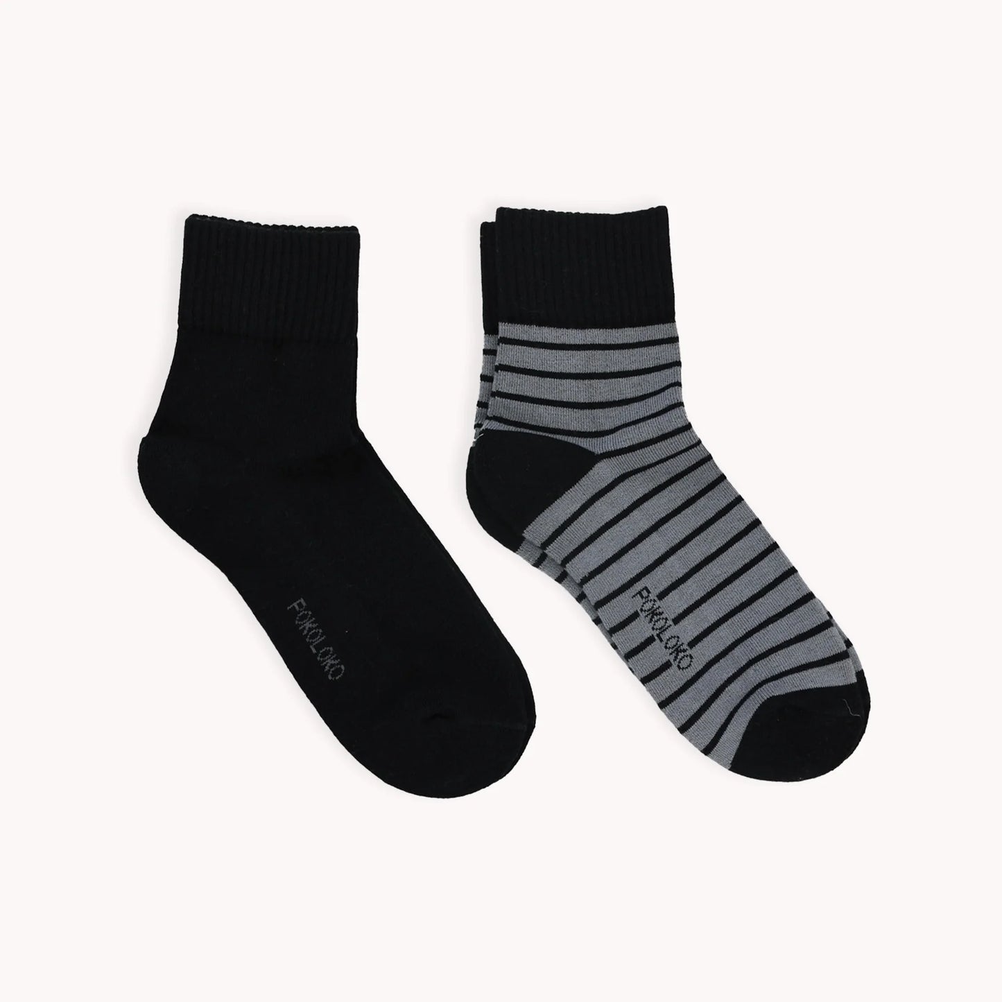 Pima Cotton Striped & Solid Socks - 2 Pack