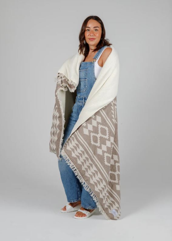 Beach Fleece Lined Throw Blankets