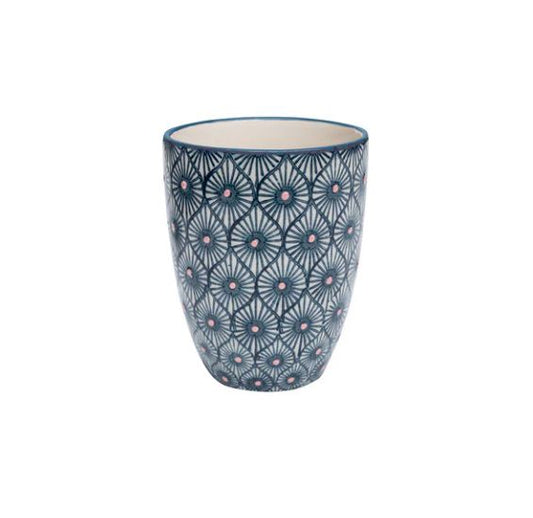Hand-stamped Stoneware Cups