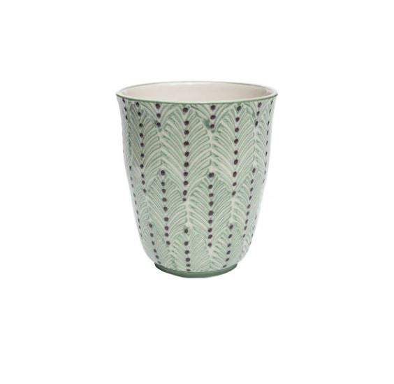 Hand-stamped Stoneware Cups