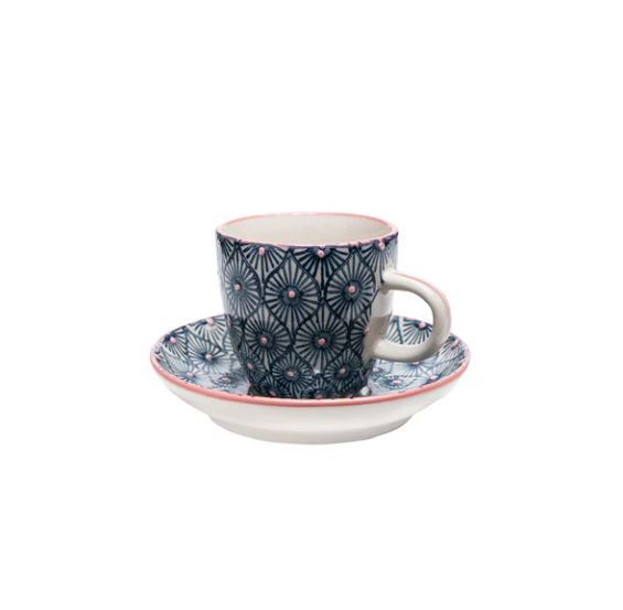 Stoneware Espresso Cup & Saucer Sets