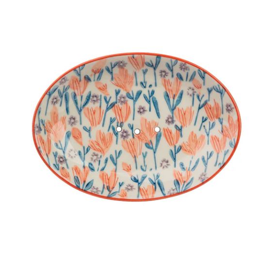 Floral Soap Dish - Oval