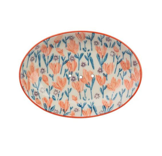 Floral Soap Dish - Oval