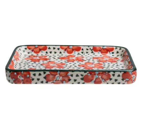 Floral Soap Dish - Rectangular