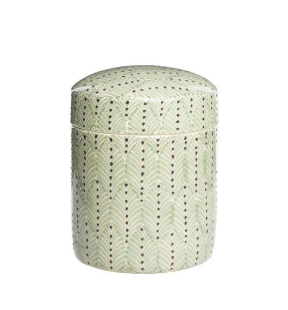 Hand-stamped Stoneware Canisters
