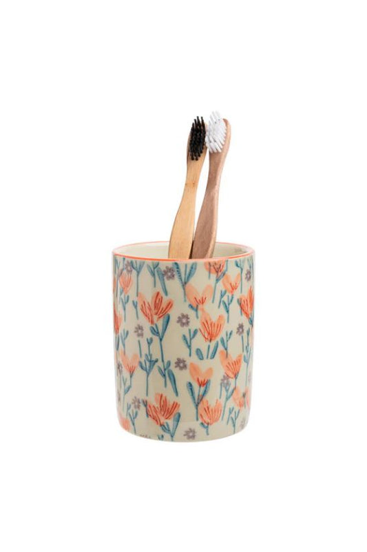 Hand-stamped Toothbrush Holders