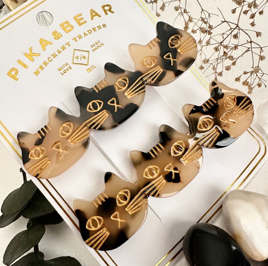 Triple Cat Duckbill Hairclips - Set of 2
