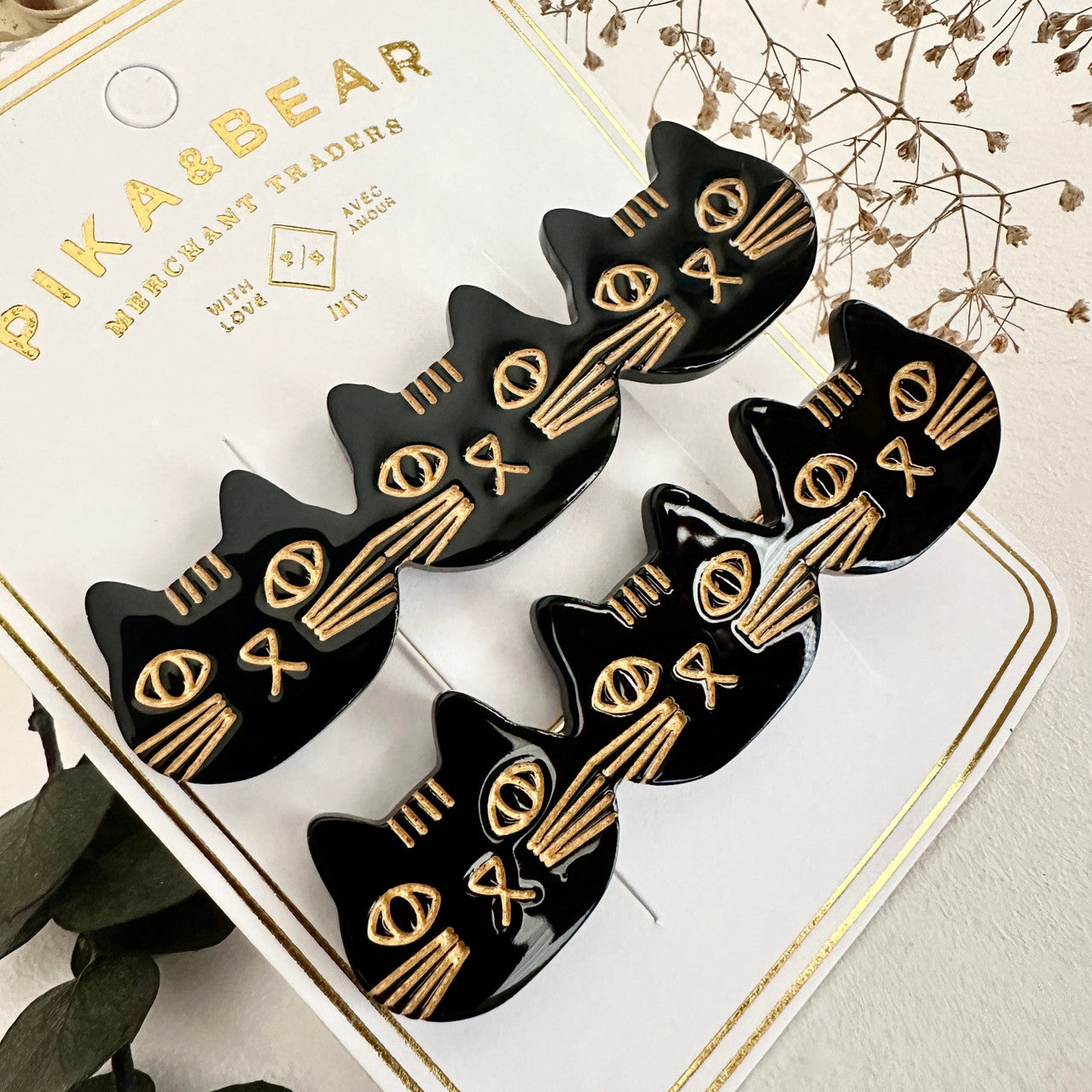 Triple Cat Duckbill Hairclips - Set of 2