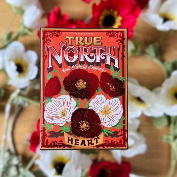 True North Red and White Poppies - Seed Packet