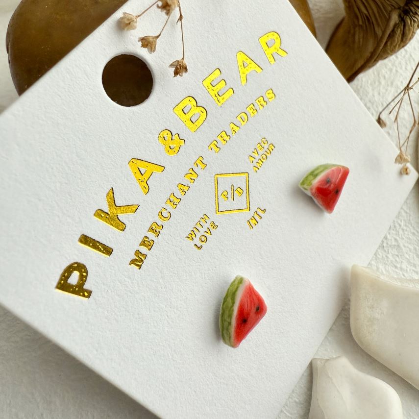 Pika & Bear Porcelain Stud Earrings