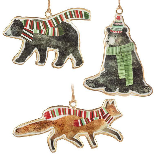 Winter Animals Metal Ornaments