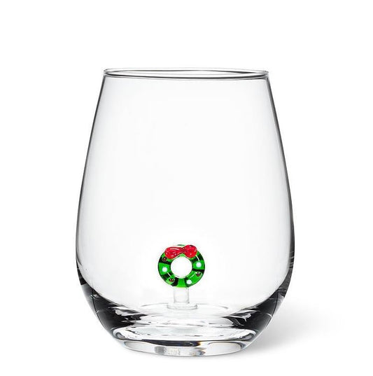 Christmas Wreath Wine Glass