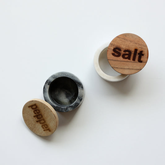 Marble Salt + Pepper Pinch Pots - Set of 2