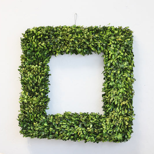 Preserved Boxwood Square Wreath