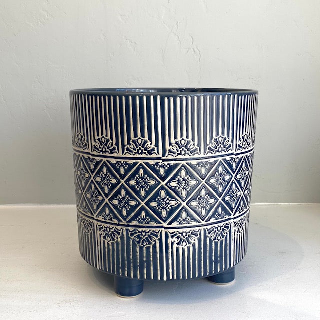 Footed Graphic Band Planter