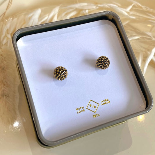 Novasphere Gold Crystal Ball Earrings