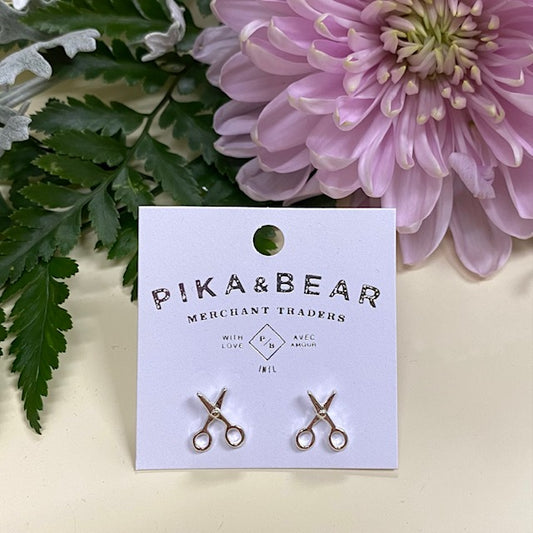 Pika & Bear Silver Stud Earrings