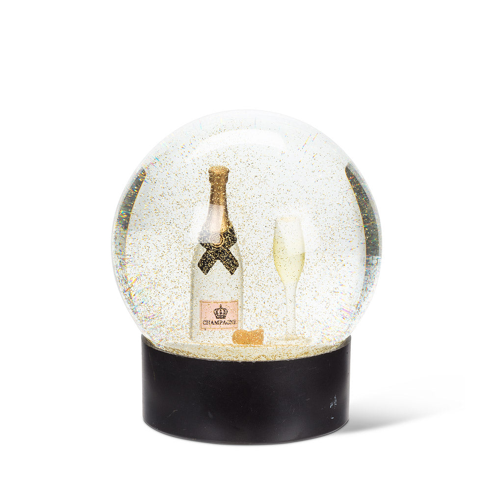 Bottle & Flute Snow Globe