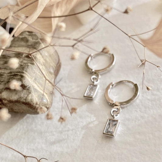 Cheshire Gem Charm Hoop Earrings