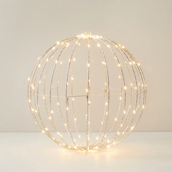Silver LED Twinkle Wire Ball