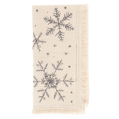 Embroidered Cotton Holiday Dinner Napkins - Set of 4