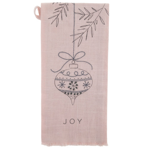 Embroidered Cotton Holiday Tea Towels