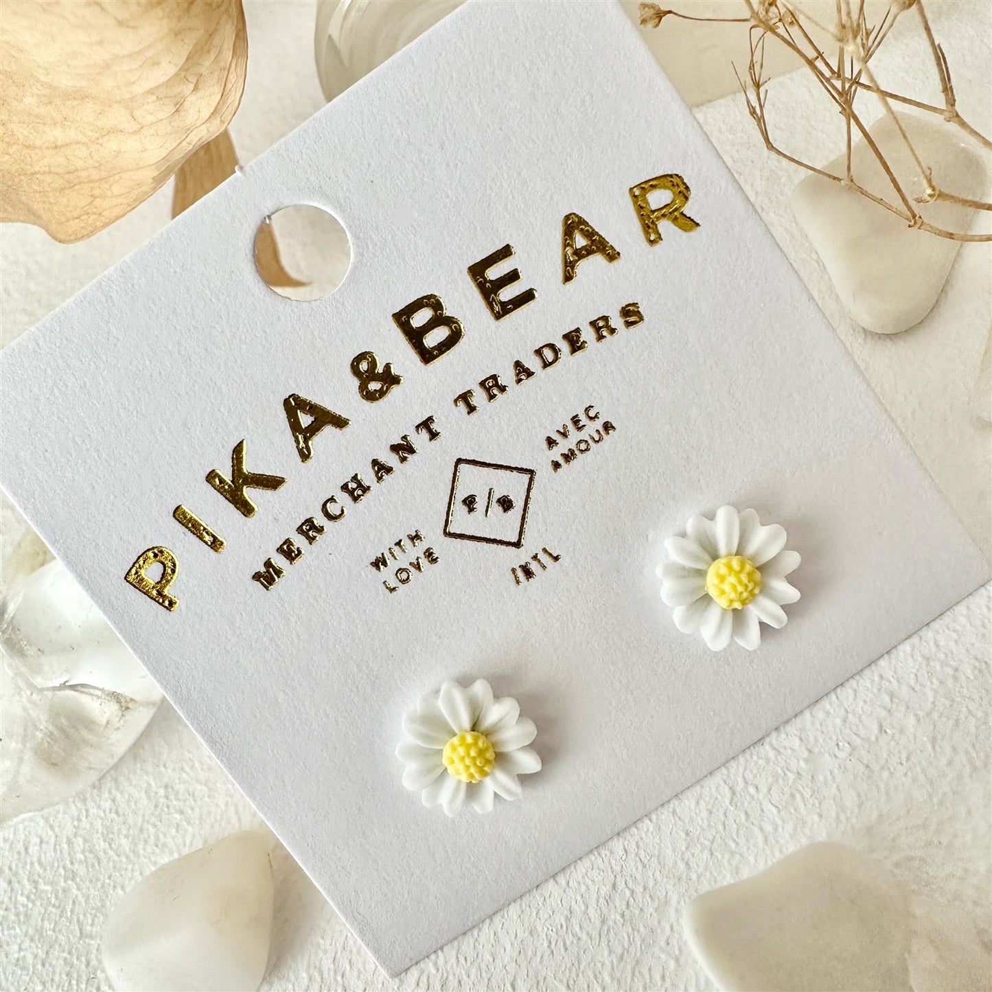 Pika & Bear Porcelain Stud Earrings