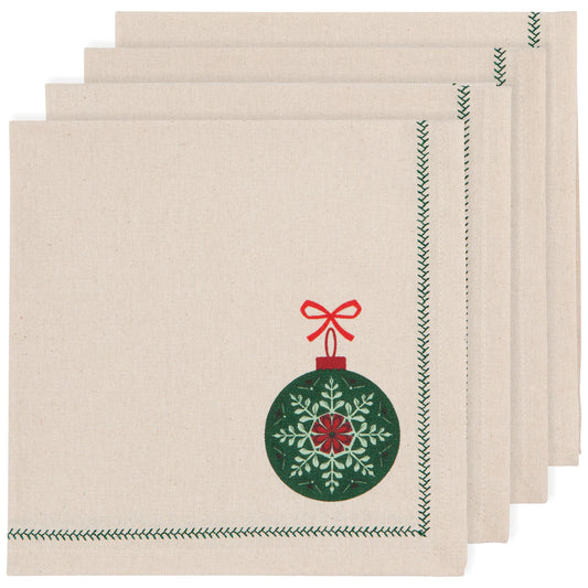 Woven Holiday Dinner Napkins Set/4